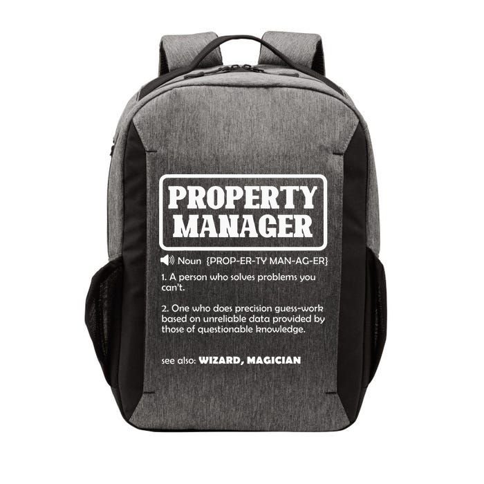 Funny Property Manager Definition Real Estate Management Vector Backpack