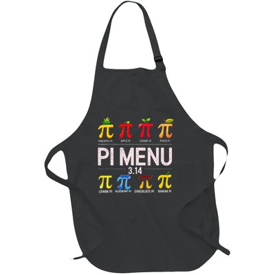 Funny Pi Menu Pi Day 3 Full-Length Apron With Pockets