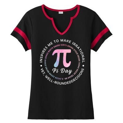 Funny Pi Math Science Teacher 3.14 Funny Pi Day Lovers Ladies Halftime Notch Neck Tee