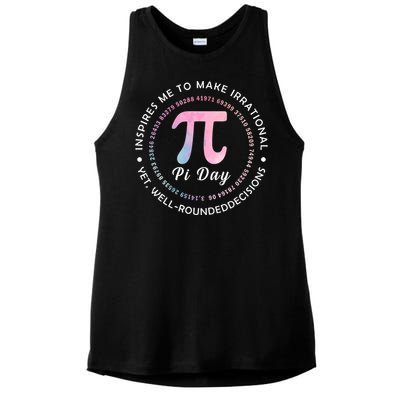 Funny Pi Math Science Teacher 3.14 Funny Pi Day Lovers Ladies PosiCharge Tri-Blend Wicking Tank