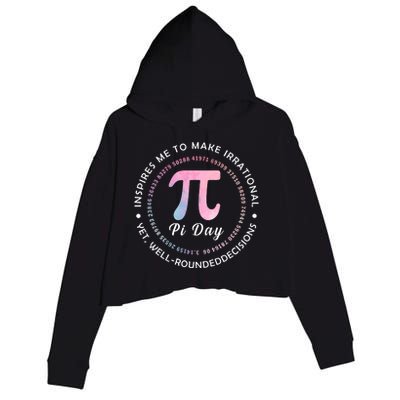 Funny Pi Math Science Teacher 3.14 Funny Pi Day Lovers Crop Fleece Hoodie