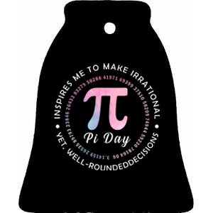 Funny Pi Math Science Teacher 3.14 Funny Pi Day Lovers Ceramic Bell Ornament