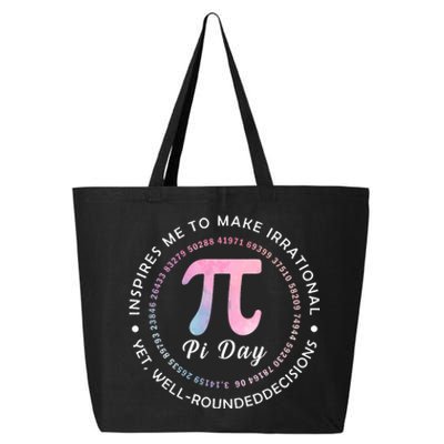 Funny Pi Math Science Teacher 3.14 Funny Pi Day Lovers 25L Jumbo Tote