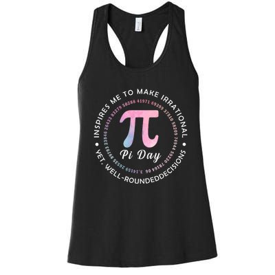 Funny Pi Math Science Teacher 3.14 Funny Pi Day Lovers Women's Racerback Tank