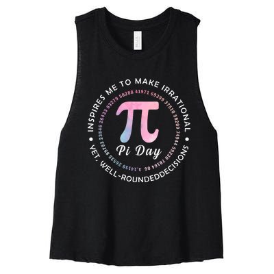 Funny Pi Math Science Teacher 3.14 Funny Pi Day Lovers Women's Racerback Cropped Tank