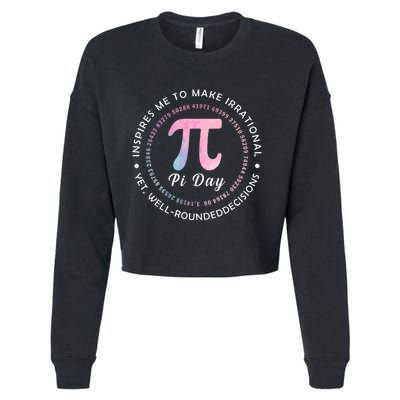 Funny Pi Math Science Teacher 3.14 Funny Pi Day Lovers Cropped Pullover Crew