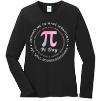 Funny Pi Math Science Teacher 3.14 Funny Pi Day Lovers Ladies Long Sleeve Shirt