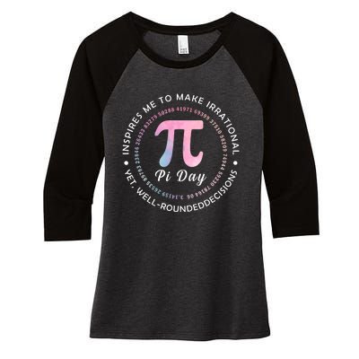 Funny Pi Math Science Teacher 3.14 Funny Pi Day Lovers Women's Tri-Blend 3/4-Sleeve Raglan Shirt