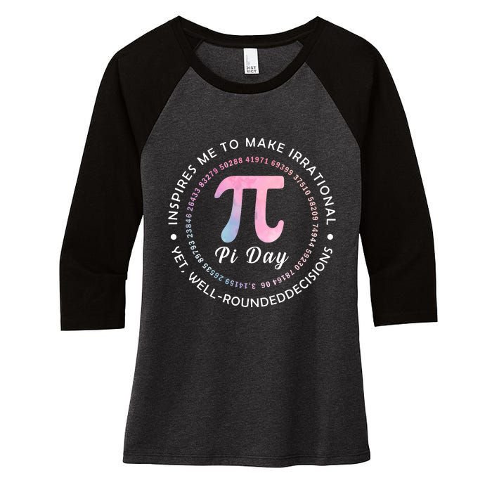 Funny Pi Math Science Teacher 3.14 Funny Pi Day Lovers Women's Tri-Blend 3/4-Sleeve Raglan Shirt