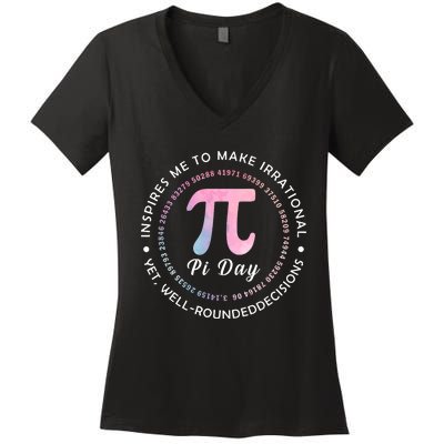 Funny Pi Math Science Teacher 3.14 Funny Pi Day Lovers Women's V-Neck T-Shirt