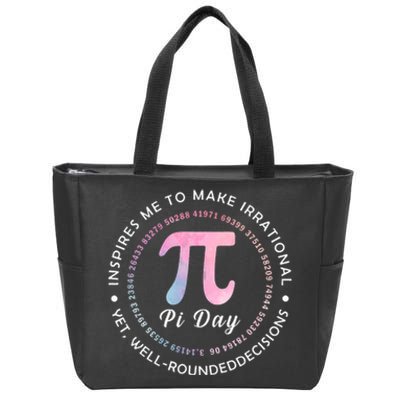 Funny Pi Math Science Teacher 3.14 Funny Pi Day Lovers Zip Tote Bag