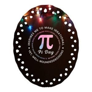 Funny Pi Math Science Teacher 3.14 Funny Pi Day Lovers Ceramic Oval Ornament