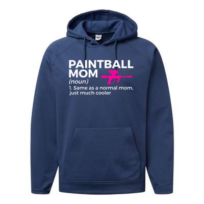 Funny Paintball Mom Definition Paintballing Gift Performance Fleece Hoodie