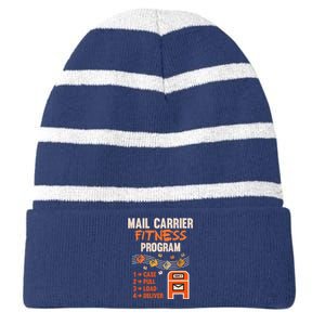 Funny Postman Mail Carrier Rural Carrier Letter Gift Striped Beanie with Solid Band