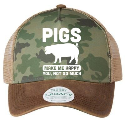 Funny Pigs Make me Happy Design for Pig Farmers Legacy Tie Dye Trucker Hat