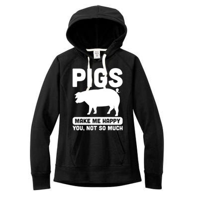 Funny Pigs Make me Happy Design for Pig Farmers Women's Fleece Hoodie