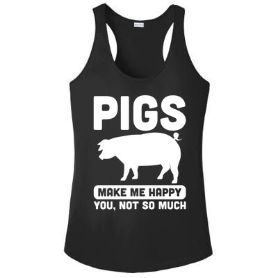 Funny Pigs Make me Happy Design for Pig Farmers Ladies PosiCharge Competitor Racerback Tank