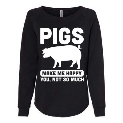 Funny Pigs Make me Happy Design for Pig Farmers Womens California Wash Sweatshirt