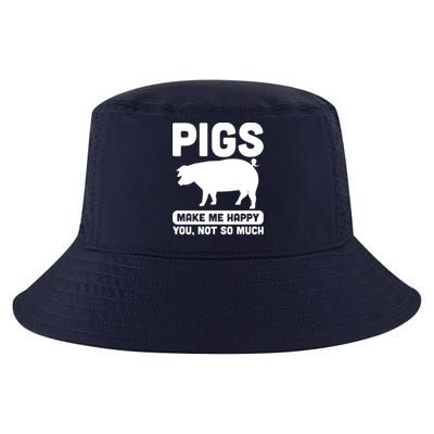 Funny Pigs Make me Happy Design for Pig Farmers Cool Comfort Performance Bucket Hat