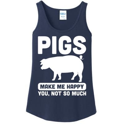 Funny Pigs Make me Happy Design for Pig Farmers Ladies Essential Tank