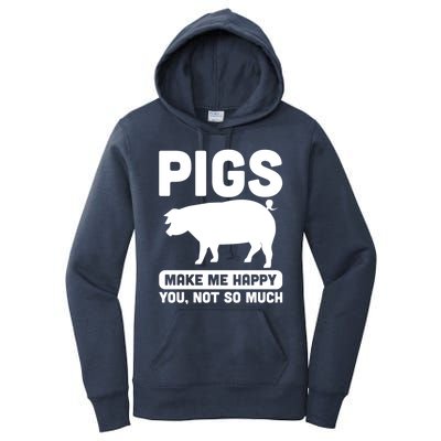 Funny Pigs Make me Happy Design for Pig Farmers Women's Pullover Hoodie