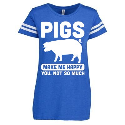 Funny Pigs Make me Happy Design for Pig Farmers Enza Ladies Jersey Football T-Shirt