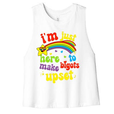 Funny Pride Month Lgbt Ally Rights Rainbow Equality Women's Racerback Cropped Tank