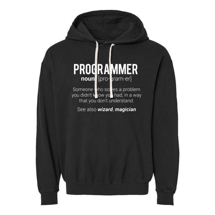 Funny Programmer Meaning Design Programmer Noun Defintion Garment-Dyed Fleece Hoodie
