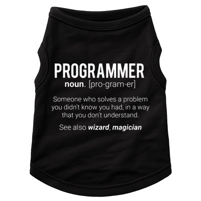 Funny Programmer Meaning Design Programmer Noun Defintion Doggie Tank