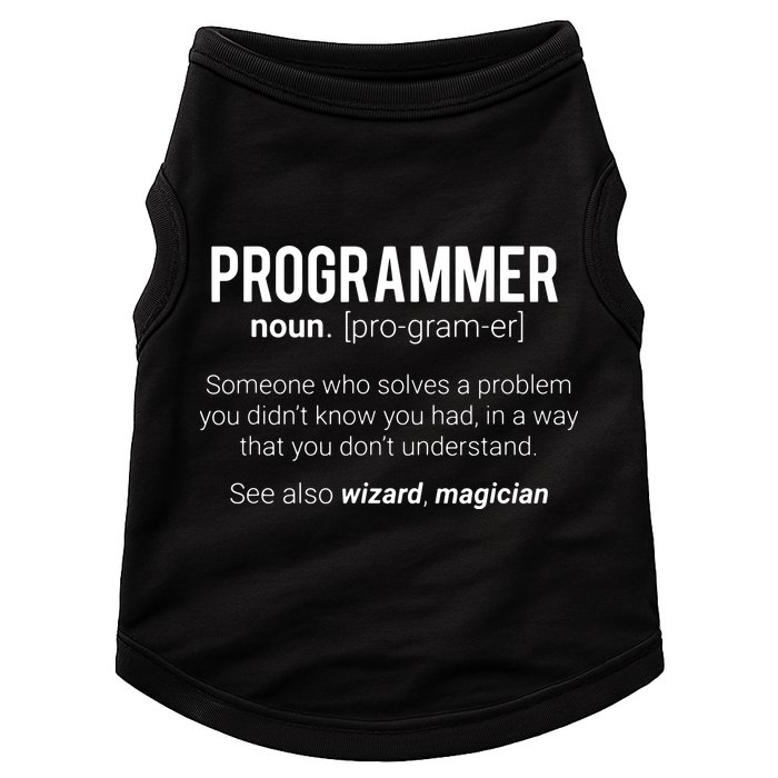 Funny Programmer Meaning Design Programmer Noun Defintion Doggie Tank