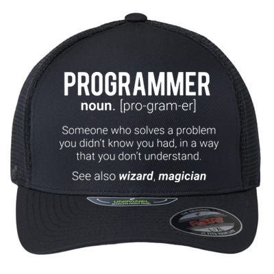 Funny Programmer Meaning Design Programmer Noun Defintion Flexfit Unipanel Trucker Cap