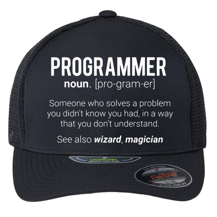 Funny Programmer Meaning Design Programmer Noun Defintion Flexfit Unipanel Trucker Cap