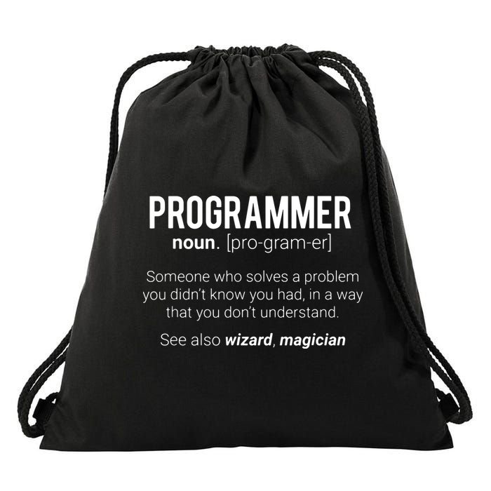Funny Programmer Meaning Design Programmer Noun Defintion Drawstring Bag