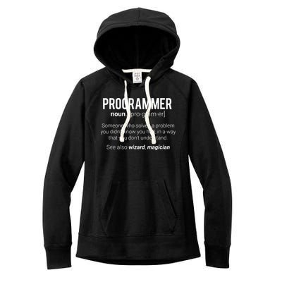 Funny Programmer Meaning Design Programmer Noun Defintion Women's Fleece Hoodie