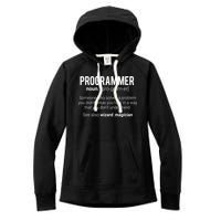 Funny Programmer Meaning Design Programmer Noun Defintion Women's Fleece Hoodie