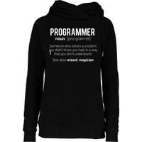 Funny Programmer Meaning Design Programmer Noun Defintion Womens Funnel Neck Pullover Hood