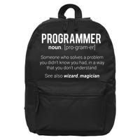 Funny Programmer Meaning Design Programmer Noun Defintion 16 in Basic Backpack