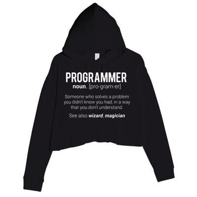 Funny Programmer Meaning Design Programmer Noun Defintion Crop Fleece Hoodie