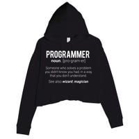 Funny Programmer Meaning Design Programmer Noun Defintion Crop Fleece Hoodie