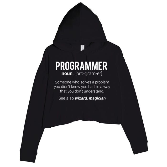 Funny Programmer Meaning Design Programmer Noun Defintion Crop Fleece Hoodie