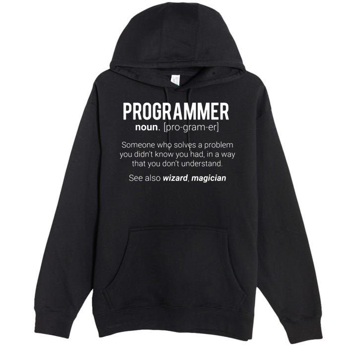 Funny Programmer Meaning Design Programmer Noun Defintion Premium Pullover Hoodie