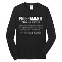 Funny Programmer Meaning Design Programmer Noun Defintion Tall Long Sleeve T-Shirt