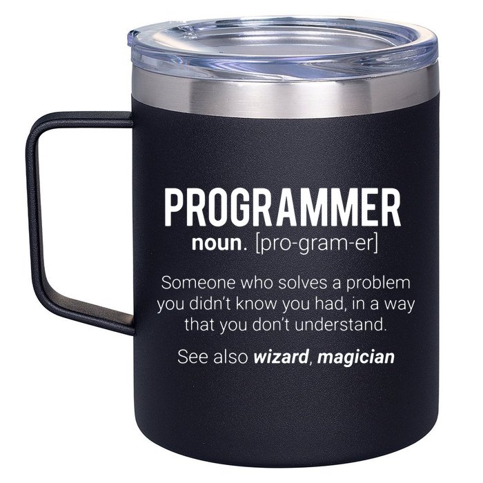 Funny Programmer Meaning Design Programmer Noun Defintion 12oz Stainless Steel Coffee Mug