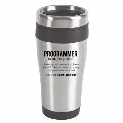 Funny Programmer Meaning Design Programmer Noun Defintion 16oz Travel Tumbler