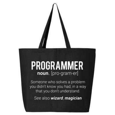 Funny Programmer Meaning Design Programmer Noun Defintion 25L Jumbo Tote