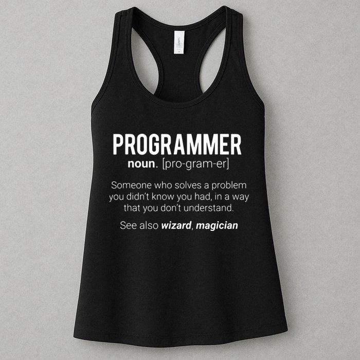Funny Programmer Meaning Design Programmer Noun Defintion Womens Tank Top