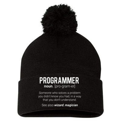 Funny Programmer Meaning Design Programmer Noun Defintion Pom Pom 12in Knit Beanie