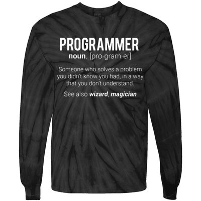 Funny Programmer Meaning Design Programmer Noun Defintion Tie-Dye Long Sleeve Shirt