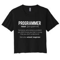 Funny Programmer Meaning Design Programmer Noun Defintion Women's Crop Top Tee