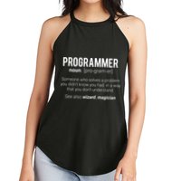 Funny Programmer Meaning Design Programmer Noun Defintion Women's Perfect Tri Rocker Tank